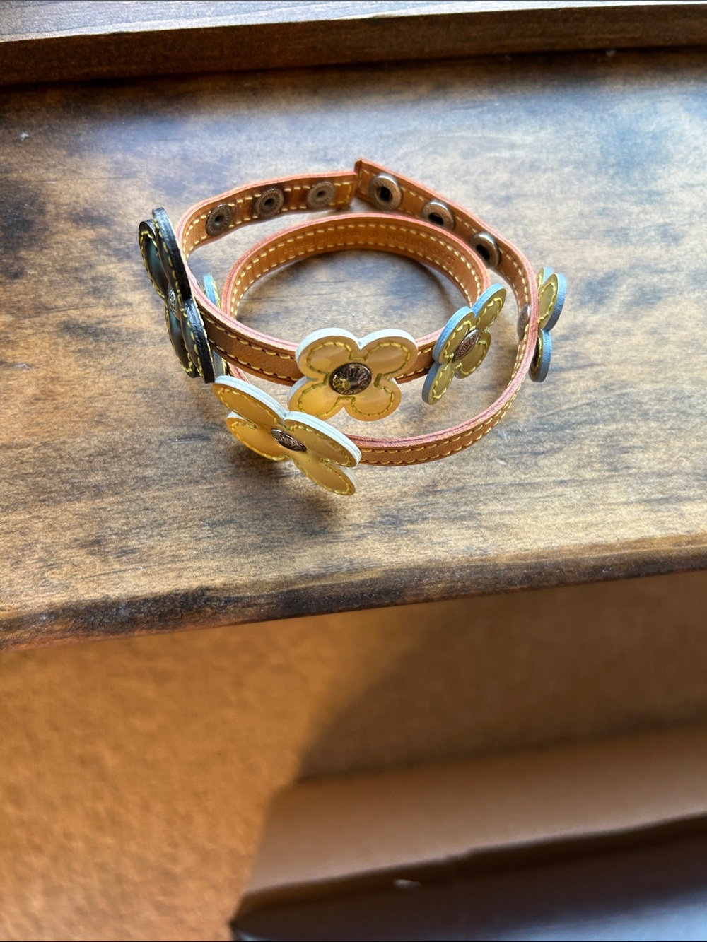Louis Vuitton Floral Leather Bracelet in Yellow and Green - Picture 10 of 14